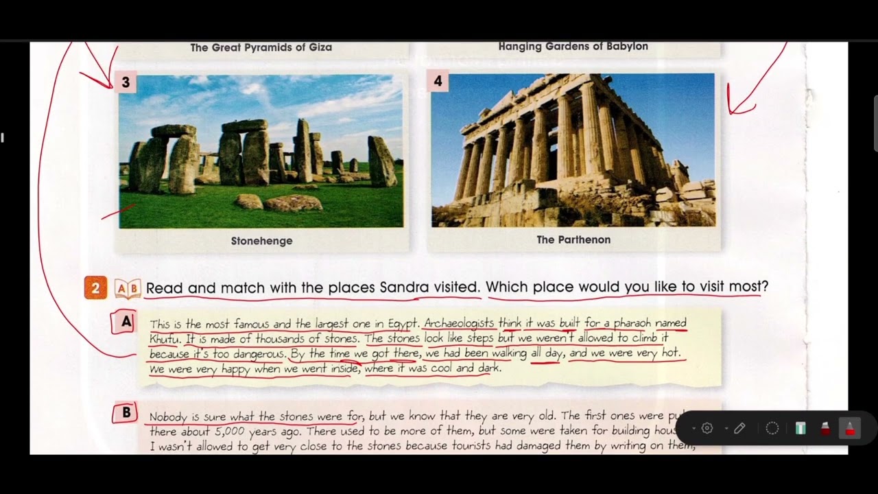 أماكن للسفر اليها، places to go الصف الرابع العلمي. الوحدة الثانية 