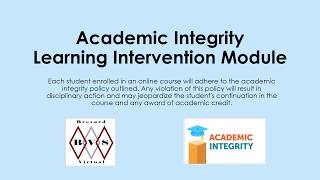 Academic Integrity Learning Intervention Module