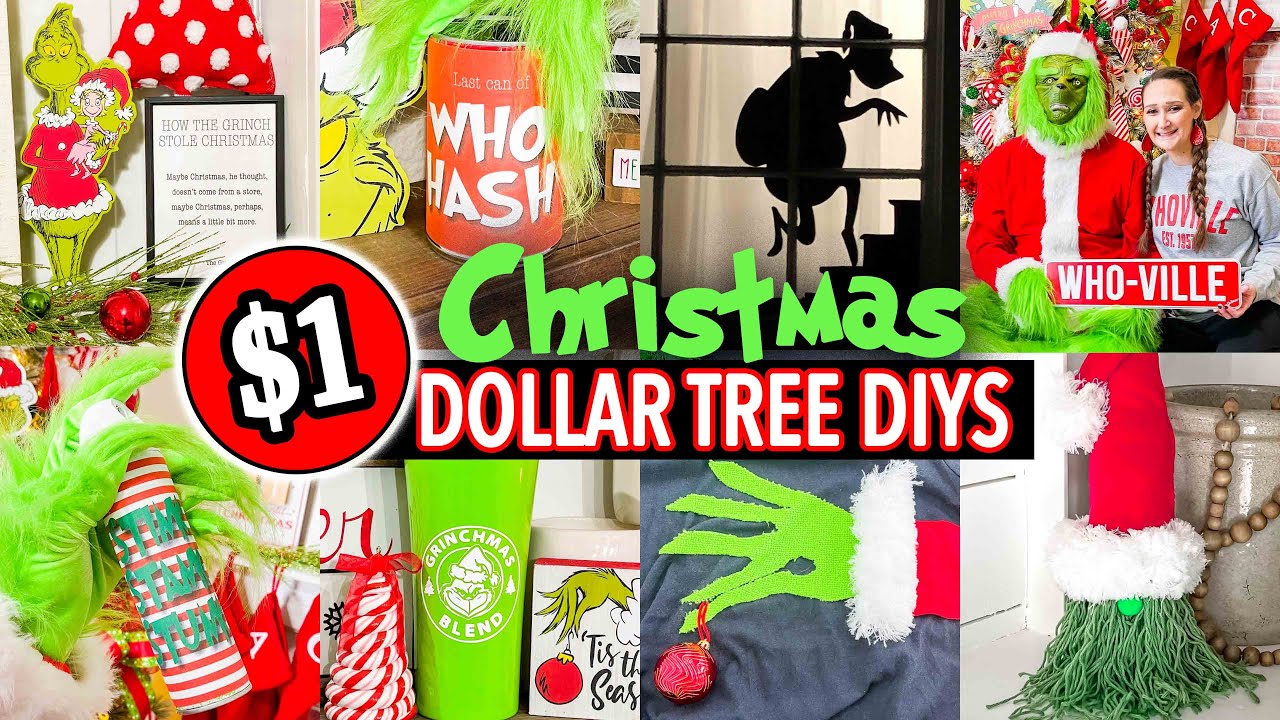 $1 GRINCH Dollar Tree Christmas DIYs! ???? 10 OVER THE TOP but EASY ...