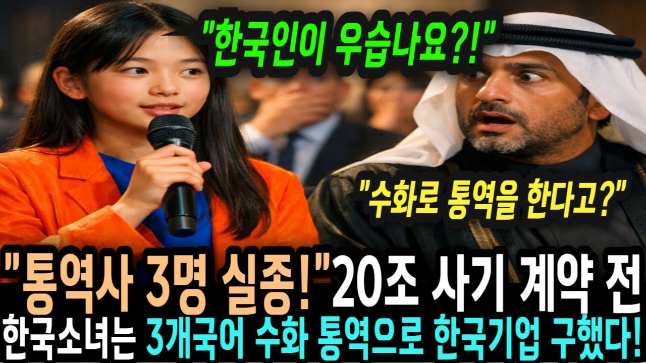 통역사 3명 동시 행방불명 10조 계약이 취소될 일촉즉발의 상황 미국 백만장자 부자, 8살 한국소녀가 3개국어 통역하고 수어 통역까지 해 회사를 구출했다! 오디오북 반전사연 시니어