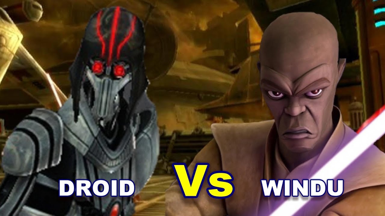 Lightsaber Duels Jedi Hunter Droid vs Mace Windu