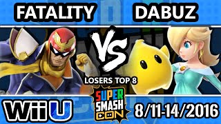 SSC 2016 SSB4 - TA | Fatality (Falcon) Vs. dT | Dabuz (Rosalina, Olimar) - Smash 4 - Losers Top 8