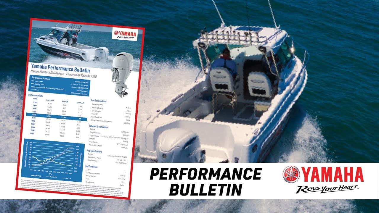 Yamaha F250 DES Performance Bulletin Data - Haines Hunter 675 Enclosed