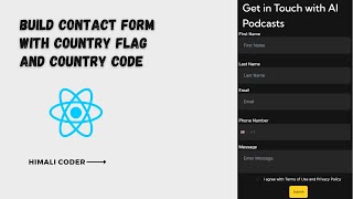 Build Custom Phone Number Input & Flag Selector in React | Contact Form | Himali Coder #himalicoder