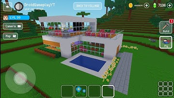 Easy Modern House with Pool - Block Craft 3d: Building Game
