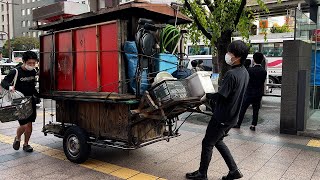 駅前一等地に1時間で屋台ができる！【博多・天神】50年続く屋台【あほたれーの】女性の常連さんもおおくいつも満席【博多ラーメン屋台】 yatai japanese street food