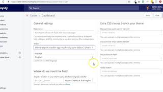 Edit Carter's coupon field premade configs - Shopify app screenshot 4