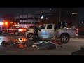Van Nuys: Truck Crash Leaves LAFD Scrambling to Contain Fuel Leak Along Sherman Way.
