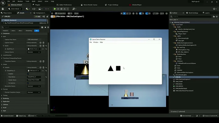 How to stream zero-latency video textures to/from Unreal Engine Composure using Spout