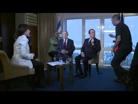 Behind the Scenes: President Peres and President Hollande joint interview to BFM TV