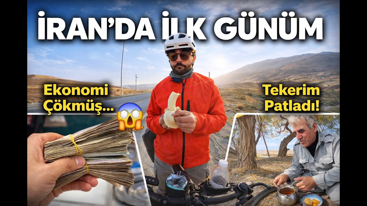 İRAN'DA İLK GÜNÜM - Lastik Patladı - Bir Poşet Para Verdiler! - Bisikletle Japonya Yolunda İRAN