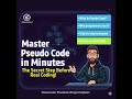 Master Pseudo Code | The Secret Step Before Real Coding | C Programming language | Helwan Coders
