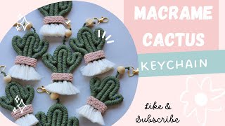 DIY: HOW TO MAKE MACRAME CACTUS IN A POT | EASY MACRAME CACTI KEYCHAIN TUTORIAL FOR BEGINNER 🌵🌵🌵