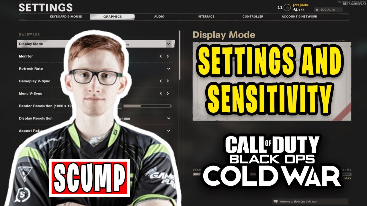 Scump Call of Duty: Black Ops Cold War Settings Keybinds and more