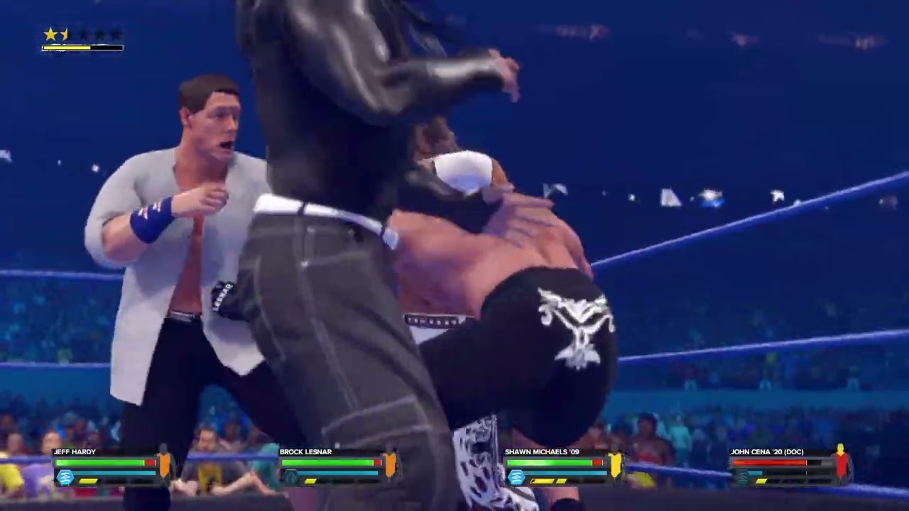 Fatal four way John Cena vs Shawn Michaels vs Jeff Hardy vs Brock Lesnar TLC