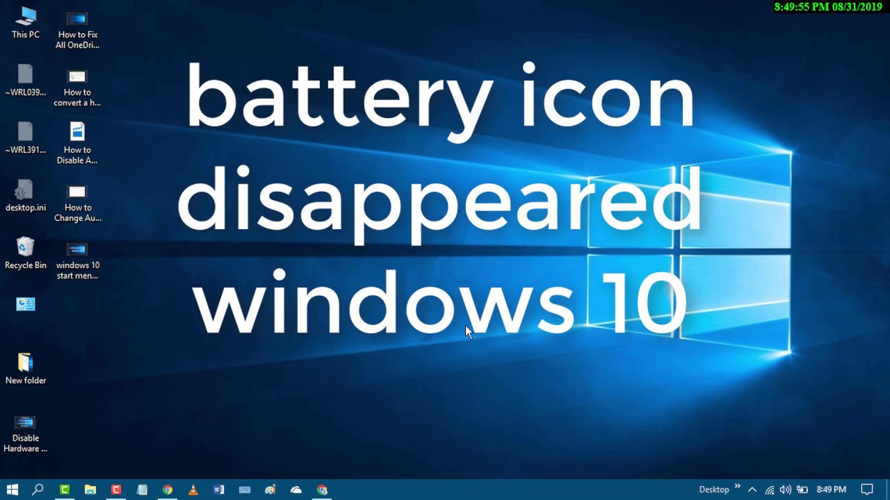 Battery Icon Disappeared Windows 10 Youtube