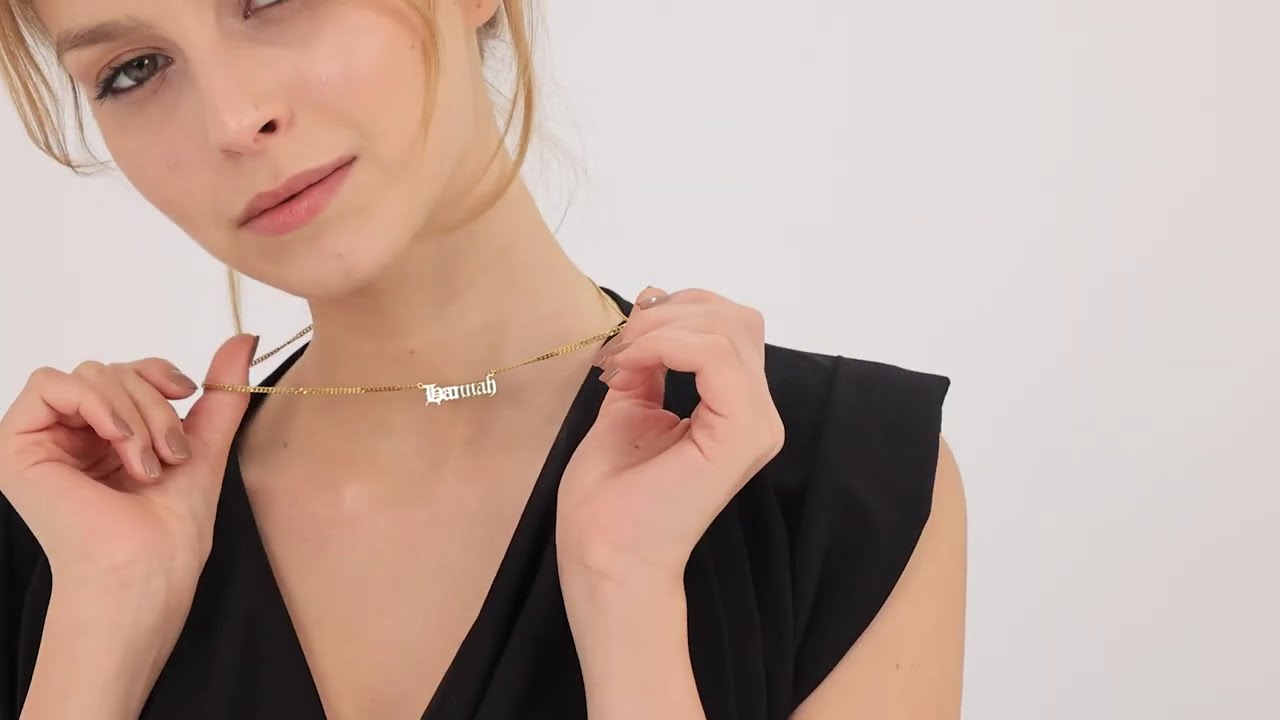 Custom Old English Name Necklace – Personalized 925 Silver Jewelry Gift