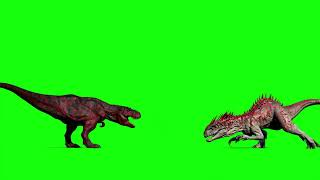 T-Rex vs Indominus Rex - Final Battle - Dinosaur Green Screen
