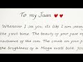 Beautiful and romantic love letter  super clean handwriting