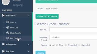 Web Program Stock Transfer and Part Puchase