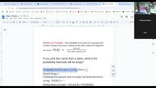 Week 2 Statistics Webinar on Probability and Project 1