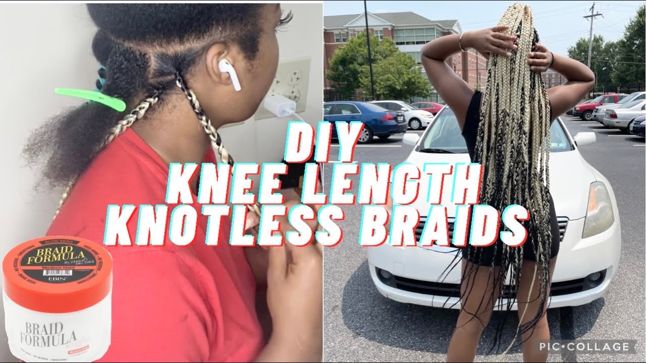 DIY Extended Knee Length Knotless Braids | Ebin Braid Formula | AmorNae