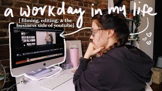 productive WORK DAY IN MY LIFE as a content creator | a bit of the ~business side~ of youtube