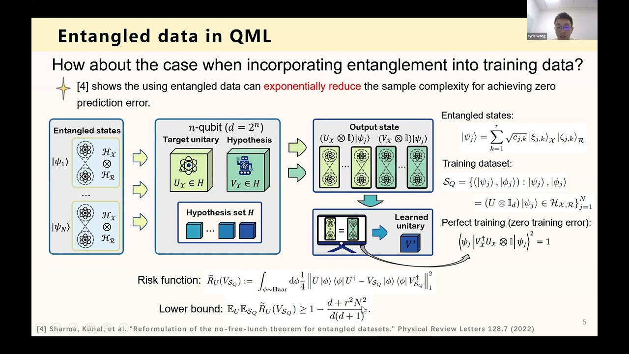 Transition role of entangled data in quantum machine learning