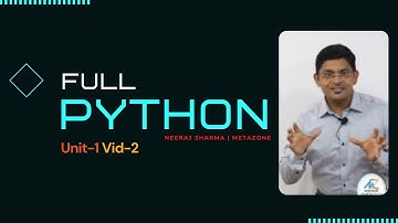 Python : Unit1 Video2 - Intro to python continued | Hindi | Neeraj Sharma