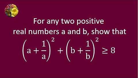 (Algebra)  For any two positive real numbers a and b, show that (a + 1/a)^2 + (b + 1/b)^2 ≥ 8