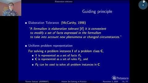 Answer set solving in practice, modeling, elaboration
