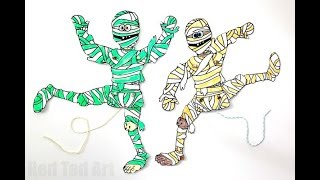 DIY Mummy Paper Puppet - Free Halloween Printables
