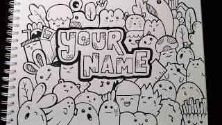 Menggambar Doodle Nama Mudah, Drawing Doodle Name Easy