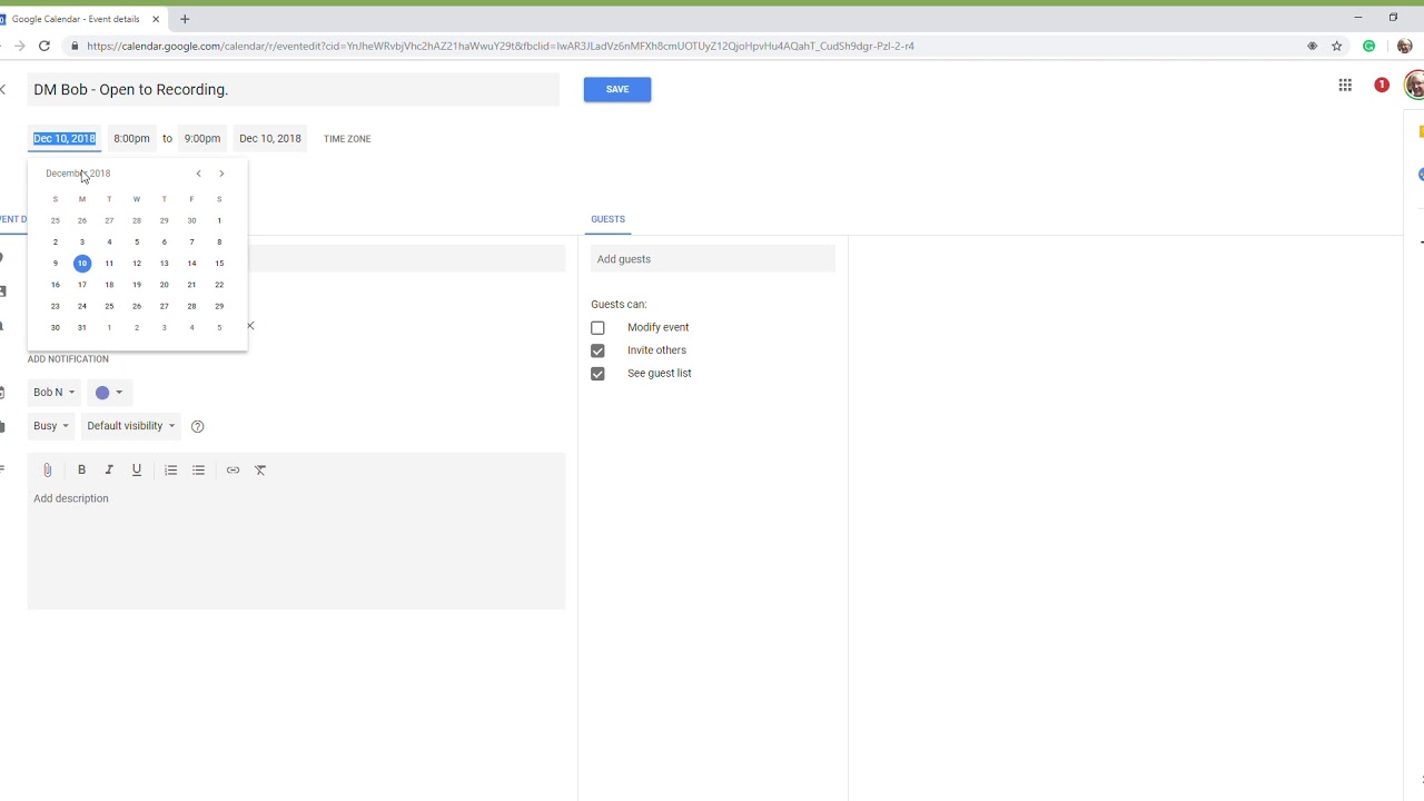 Adding an event to the Patreon Calendar