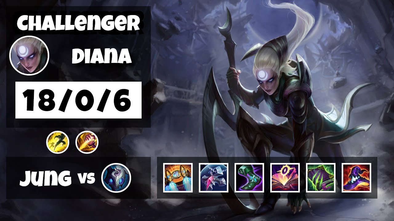 Diana vs Kindred OCE Challenger JUNGLE (18/0/6) - v11.12