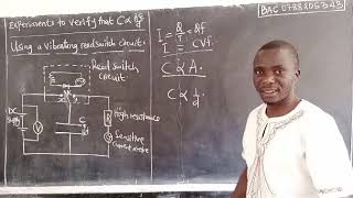verifying the factors affecting capacitance of a pallalel plate capacitor using reed switch circuit