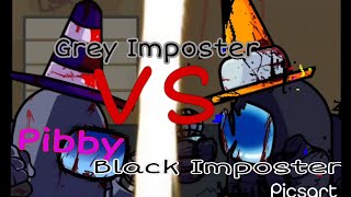 Grey Imposter VS Pibby Black Imposter ( PART 2/ AMONG US / FNF / DC2 ANIMATION )