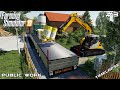Delivering materials to site | Public Work on Geiselsberg | Farming Simulator 19 | Episode 3