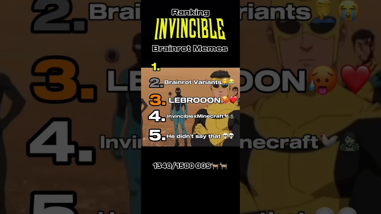 Bro What Is Number One Sorry For The Repost Memes Invincibleedit Invincible