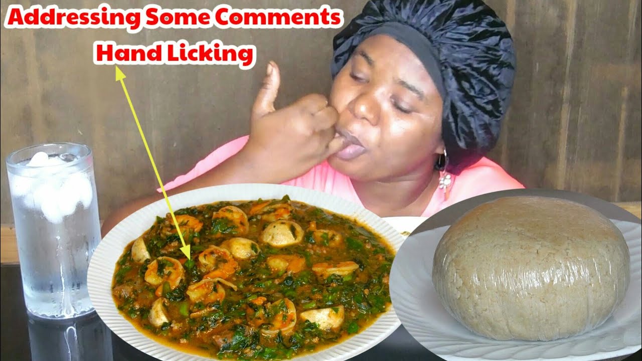 MUKBANG NIGERIAN AFRICAN FOOD MUKBANG TASTY VEGETABLE SOUP