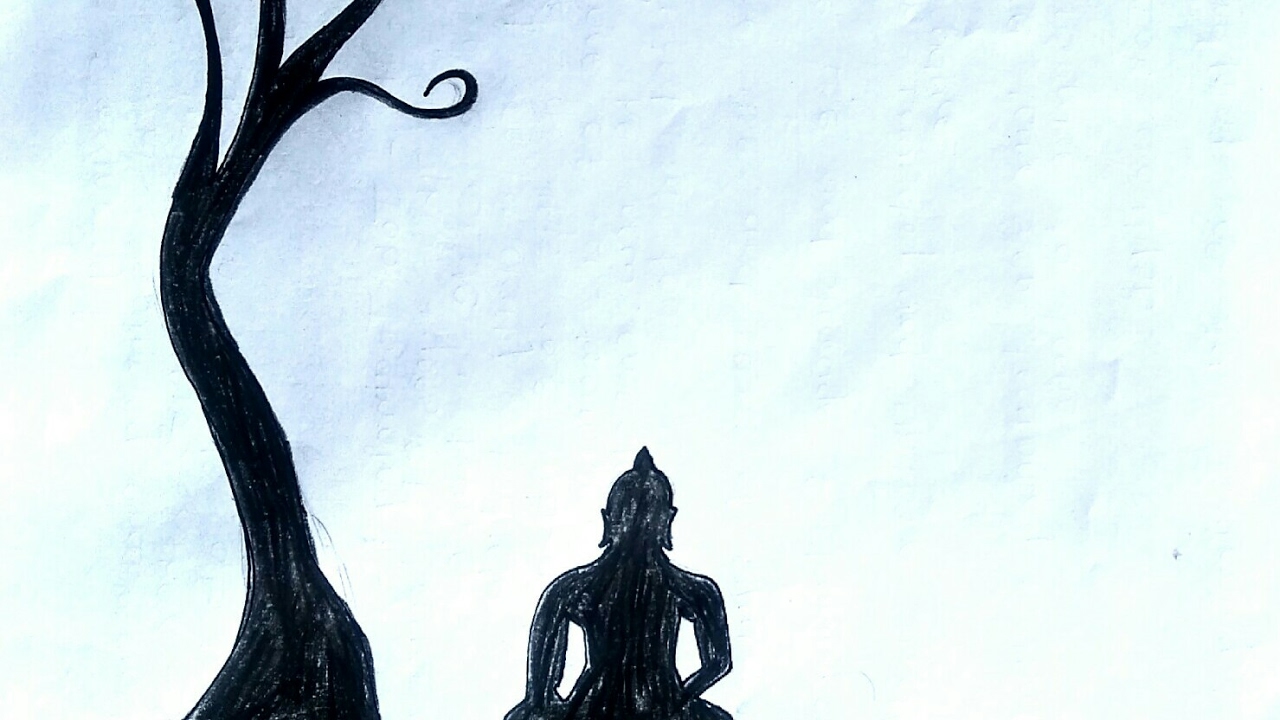 Easy Buddha Drawing Tutorial Diy Sketch Diksha Meshram Youtube