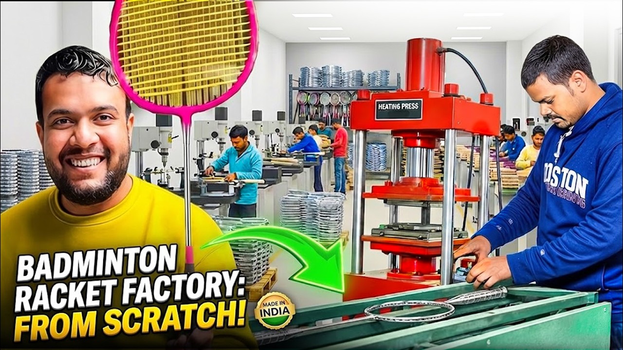 Inside a Badminton Racket Factory | Manufacturing Process Starting at ...