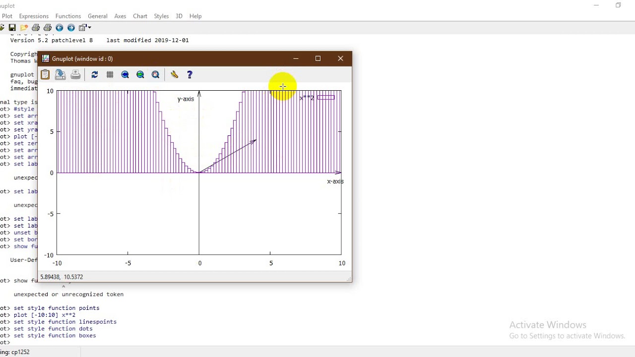 Changing graph styles with gnuplot