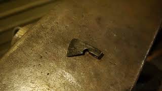 Forging a wrought iron axe pendant 