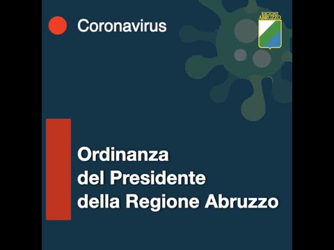 ? Coronavirus ? Ordinanza del Presidente della Regione Abruzzo