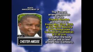 Chester Amedee ~ Short Obituary