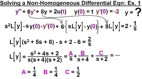 Electrical Engineering: Ch 16: Laplace Transform (42 of 58) Solving a Non-Homogeneous Diff. Eqn. 1