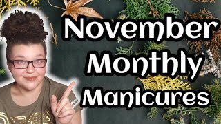 Nail Polishes I wore for November | Monthly Manicures #nailpolish #nailsoftheday #manicure #nails