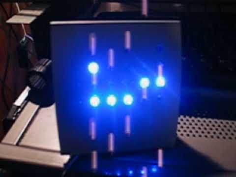 Crystal Blue Powers of 2® Binary Clock in action (true binary mode)