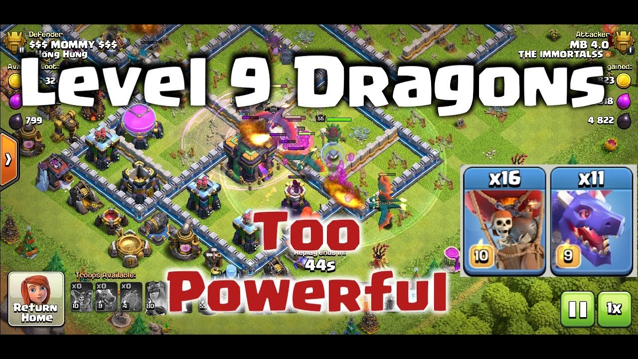 Level 9 Dragons are insanely Powerful in Clash of Clans ~ClashWithMB
